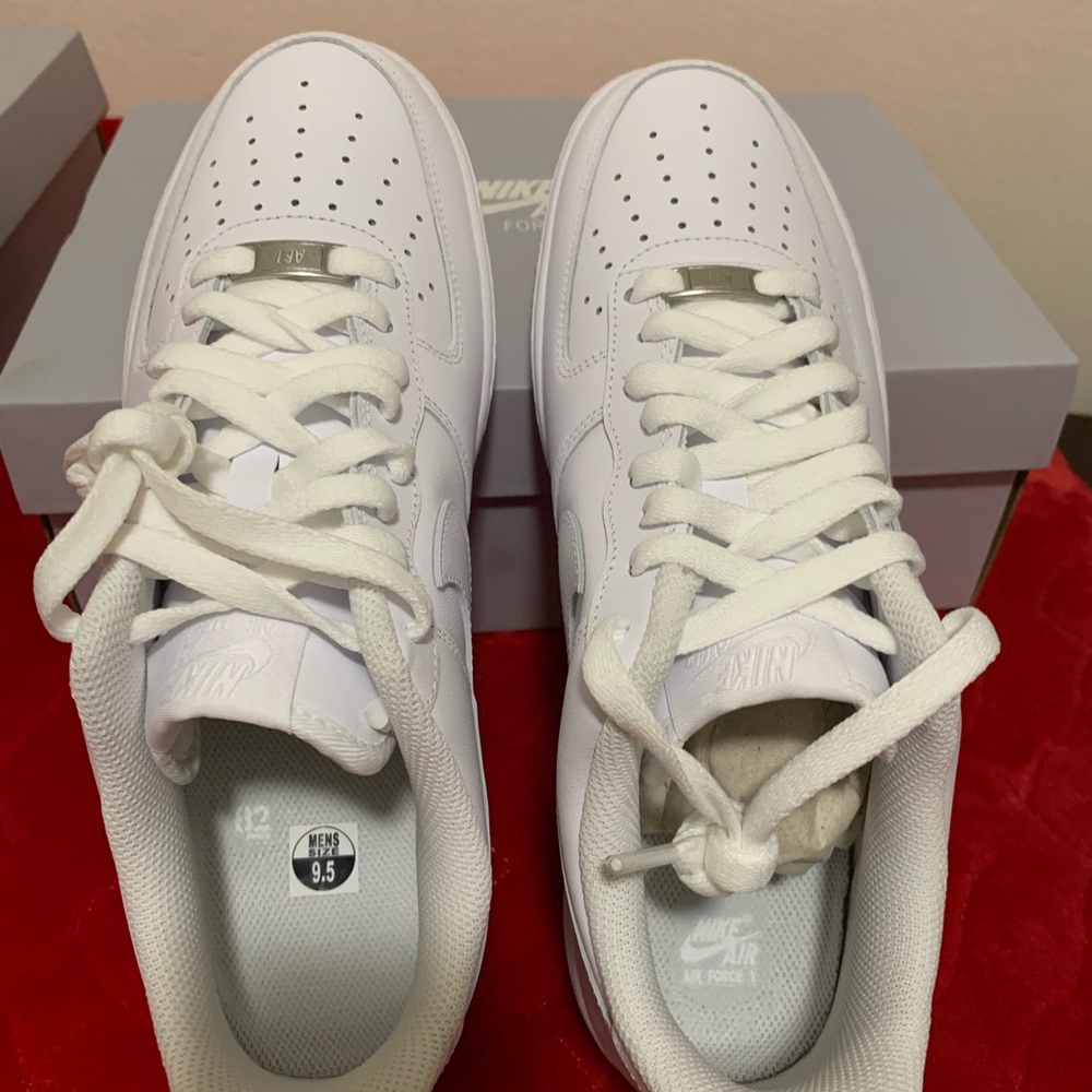 Nike Air Force 1 ‘07- White Sneakers; s.10.5M / s.11W